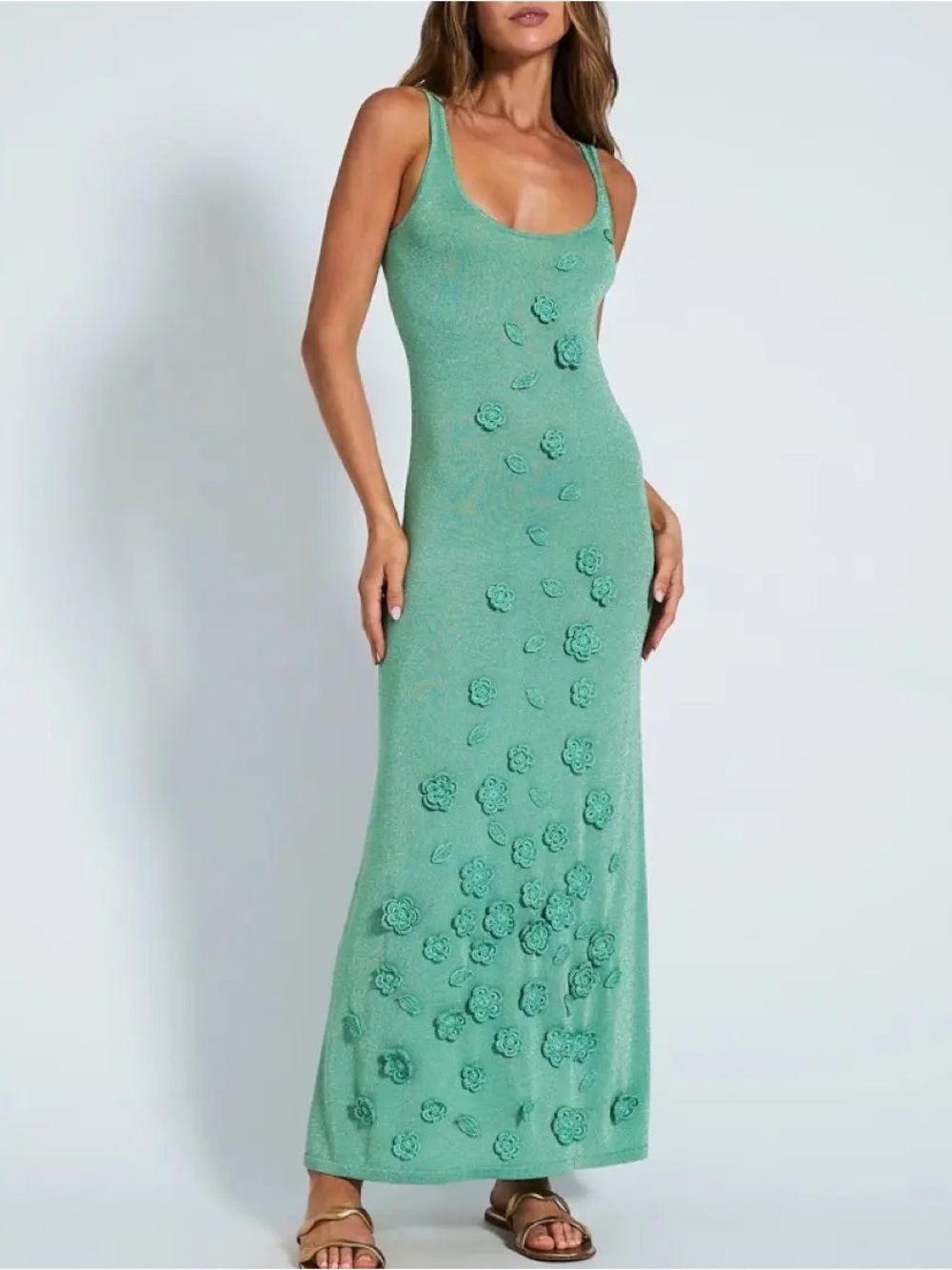 DEVON WINDSOR Green Sleeveless Maxi Dress
